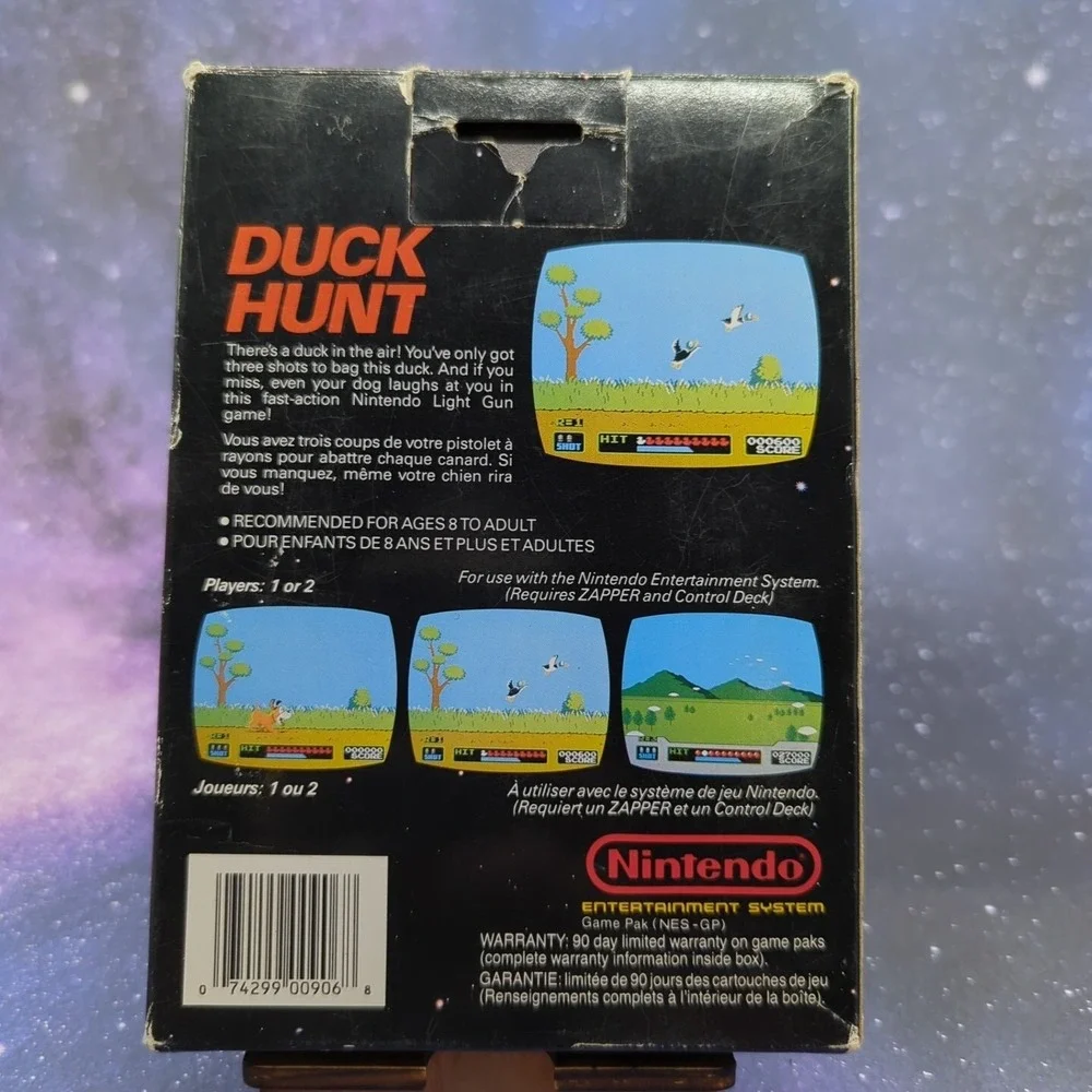 Duck Hunt (Nintendo NES 1985) MATTEL Hangtab Variant 5-Screw CIB COMPLETE Tested